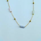 Long Chain with Colorful Cylinder Beads | Korean Anti-Tarnish Jewelry