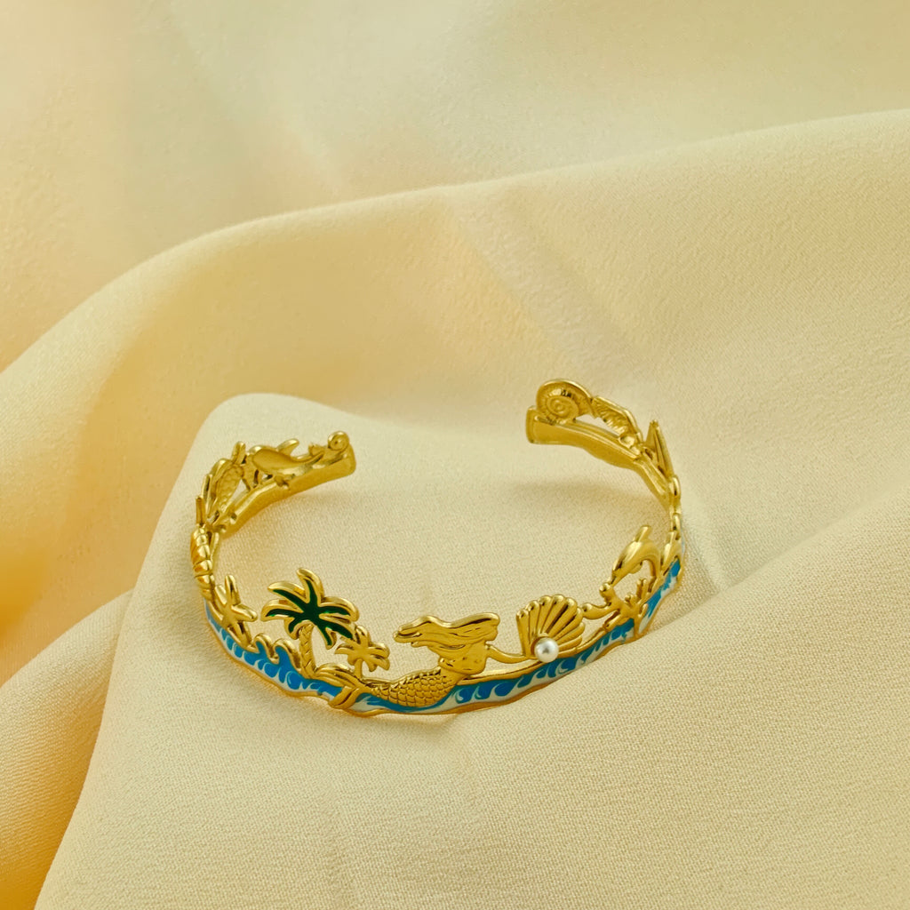 Luxury Korean Style Statement Cuff | Anti-Tarnish Mermaid Jewelry